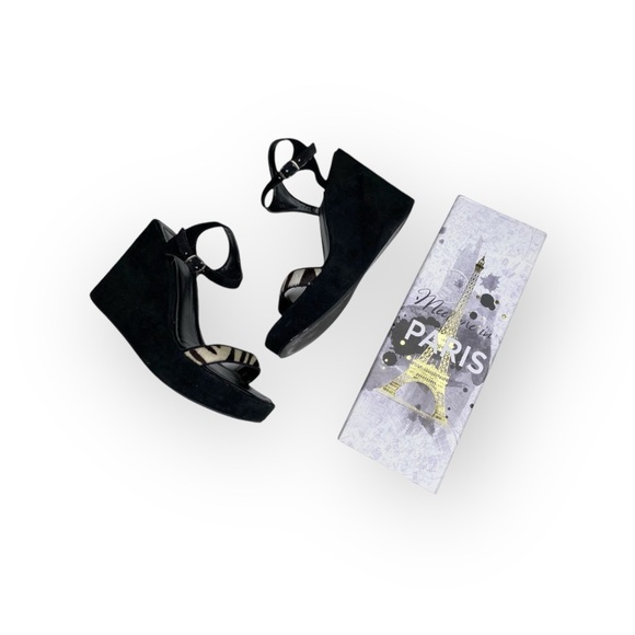 David Aaron ❤︎ Suede Print Pony Hair Platform Wedge Sandal ❤︎ Zebra Stripe ❤︎ 5M - Picture 15 of 16